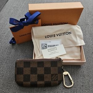 Louis Vuitton Damier Ebene Key Pouch Coin Cles Purse